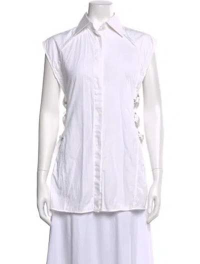 Pre-owned Helmut Lang Sleeveless Button-up Top In Neutral