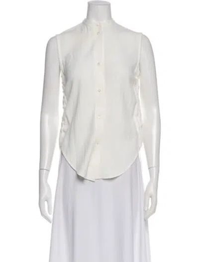 Pre-owned Helmut Lang Sleeveless Button-up Top In Neutral