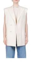 Helmut Lang Sleeveless Car Blazer In Summer Sand In Multi