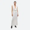 Helmut Lang Plunge Cowl Neck Sleeveless Top In Creme
