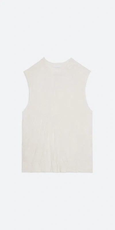 HELMUT LANG SLEEVELESS CRUSHED KNIT TOP