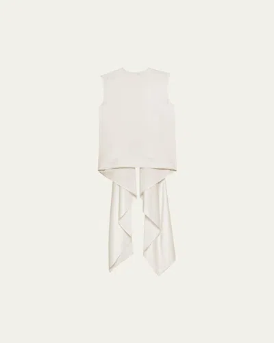Helmut Lang Sleeveless Draped Silk Scarf Top