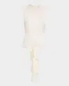 Helmut Lang Sleeveless Draped Silk Scarf Top