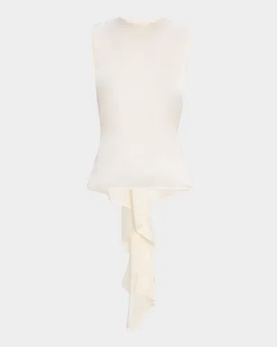 Helmut Lang Sleeveless Draped Silk Scarf Top