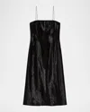 Helmut Lang Sleeveless Faux Pony Midi Dress In Black