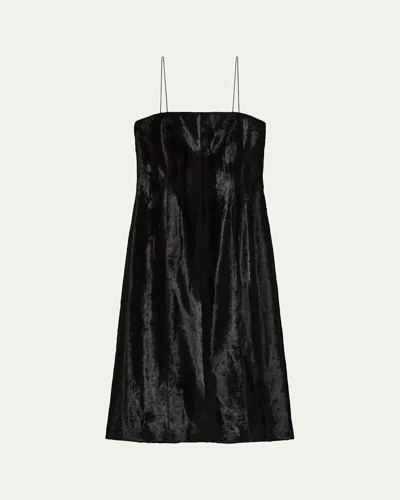 Helmut Lang Sleeveless Faux Pony Midi Dress In Black