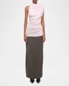 Helmut Lang Sleeveless Wind Top In Dusty Pink