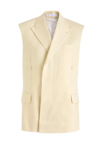 Helmut Lang Sleeveless Car Blazer Summer Sand In Ivory