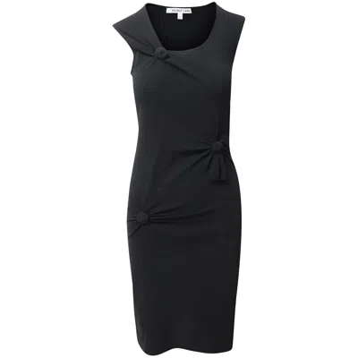 Helmut Lang Sleeveless Multi Knot Shift Dress In Black Polyester