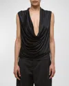 Helmut Lang Women's Sleeveless Cowl Neck Top In Black