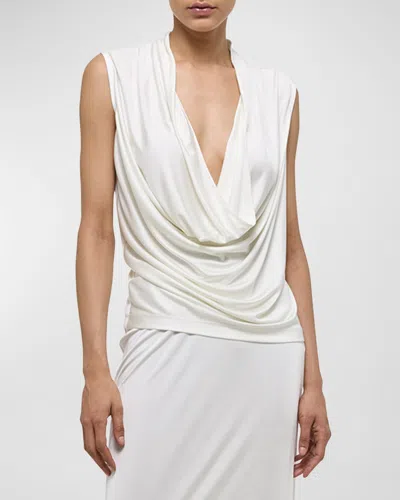 HELMUT LANG SLEEVELESS PLUNGING JERSEY TOP