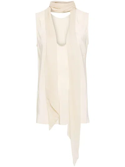 Helmut Lang Scarf Sleeveless Top In Neutrals