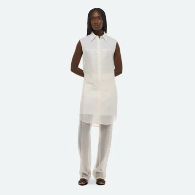 Helmut Lang Sleeveless Shirt Dress In White