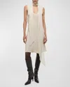 Helmut Lang Sleeveless Scarf Dress In Oat
