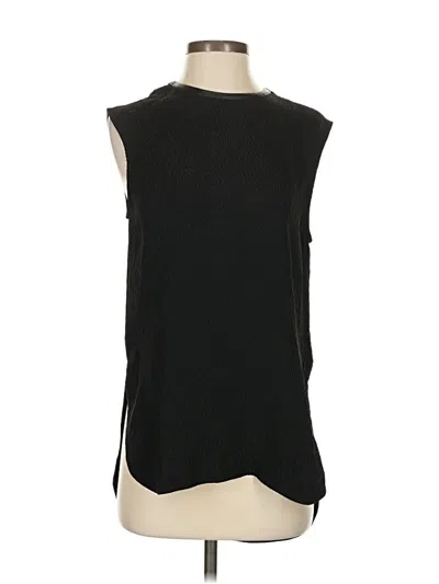 Pre-owned Helmut Lang Sleeveless Silk Top Black High Neck Tops