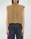 Helmut Lang Sleeveless Tuxedo Bib In White