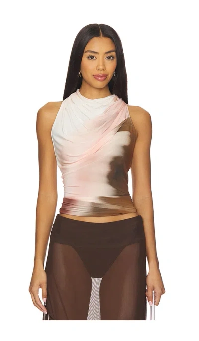 Helmut Lang Sleeveless Wind Top In Multi