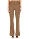 Helmut Lang Vent Wool Blend Bootcut Pants In Beige