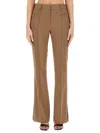 Helmut Lang Vent Wool Blend Bootcut Pants In Beige