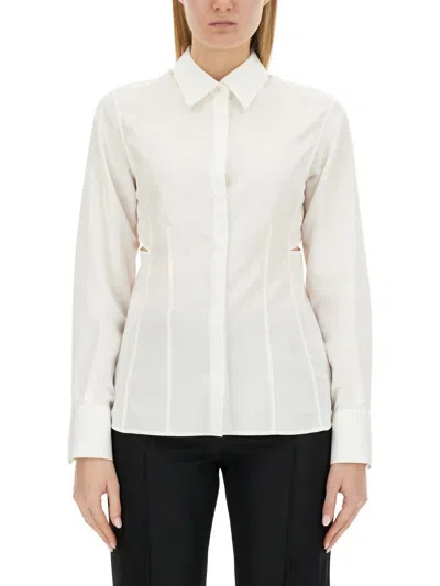 Helmut Lang Cotton Slash-detail Shirt In Beige