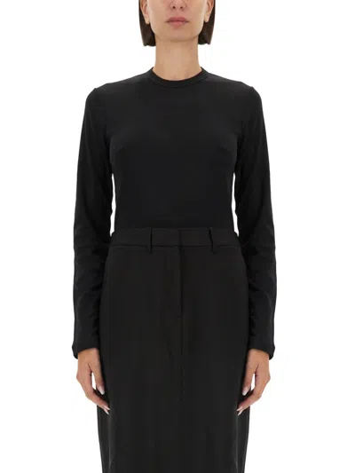 Helmut Lang Slim Fit T-shirt With Logo In Black