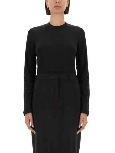 Helmut Lang Slim Fit T-shirt With Logo In Black