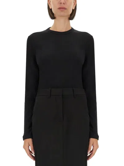 Helmut Lang Slim Fit T-shirt With Logo In Black