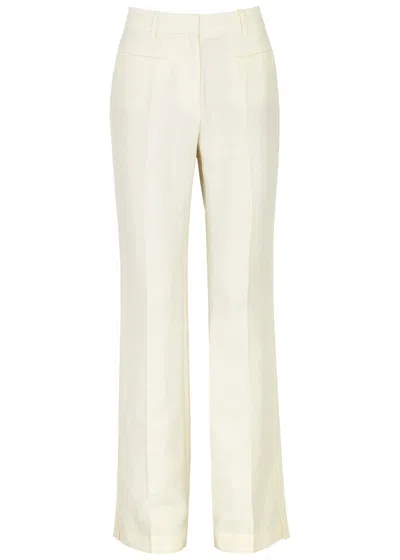Helmut Lang Slim-leg Linen-blend Trousers In Ivory