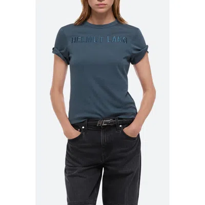 Helmut Lang Slim Logo T-shirt In Deep Sea - Ghk