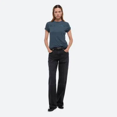 Helmut Lang Slim Logo Tee In Deep Sea