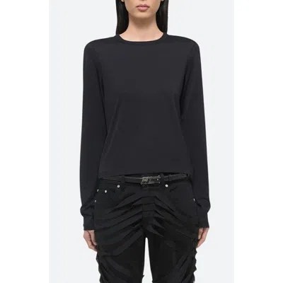 Helmut Lang Slim Long Sleeve Cotton T-shirt In Black
