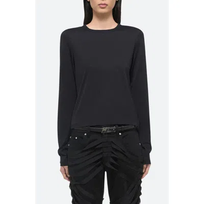 Helmut Lang Slim Long-sleeve Logo Tee In Black