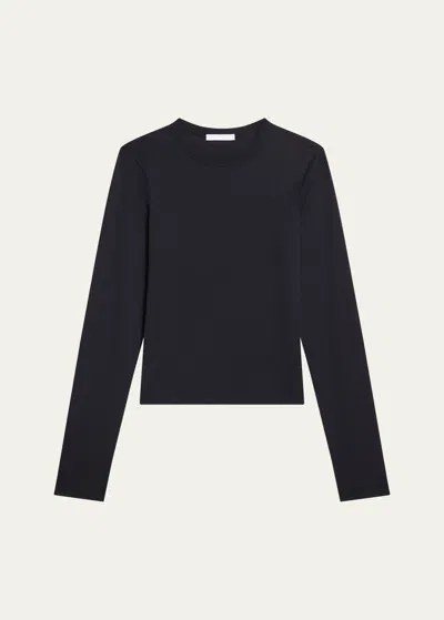 Helmut Lang Slim Long-sleeve Logo Tee In Black