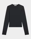 Helmut Lang Slim Long-sleeve Logo Tee In Black