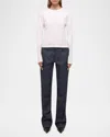 Helmut Lang Slim Long-sleeve Logo Tee In White
