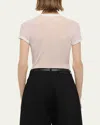 Helmut Lang Slim Sheer Logo Tee In White