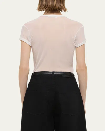 Helmut Lang Slim Sheer Logo Tee In White
