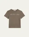 Helmut Lang Womens Olive Brand-embroidery Round-neck Cotton-jersey T-shirt In Olive