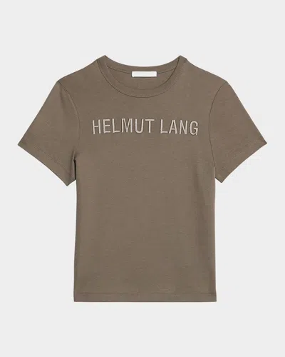 Helmut Lang Slim Logo Tee In Olive