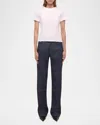 Helmut Lang Transparent Chiffon Logo T-shirt With Crew Neck In White