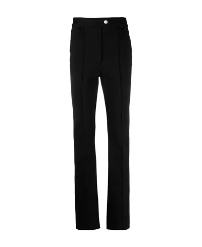 Helmut Lang Slit-hem Cotton Slim Trousers In Black
