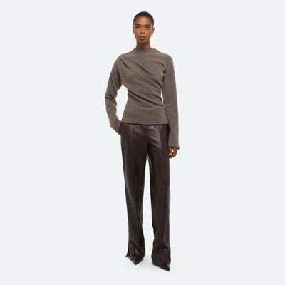 Helmut Lang Plush Slouchy Crewneck Sweater In Gray