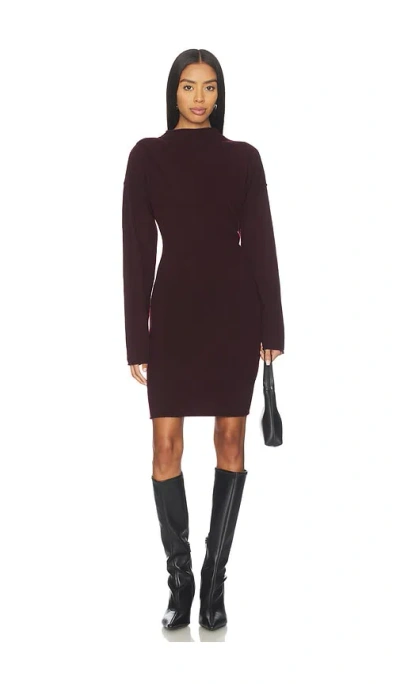 Helmut Lang Slouchy Dress In Burgundy