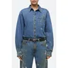 Helmut Lang Denim Shirt Jacket In Mid Indigo Painter