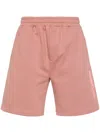 Helmut Lang Space-logo Cotton Shorts In Pink