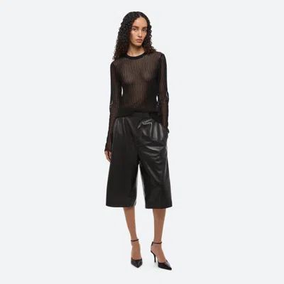 Helmut Lang Spaced Sheer Crewneck In Black