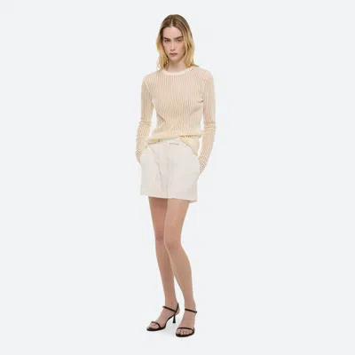 Helmut Lang Spaced Sheer Crewneck In Ivory