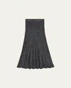 Helmut Lang Sparkly Lurex Maxi Skirt In Silver