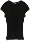 Helmut Lang Twisted Sheer Crewneck Top In Black