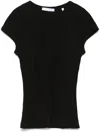 Helmut Lang Twisted Sheer Crewneck Top In Black